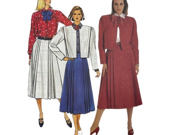 Vintage 1980s Butterick Pattern, Jacket Skirt and Blouse, Butterick 3121, Size 16, Bust 38, Factory Folds, 80s Sewing Patterns