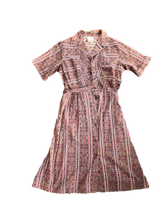 Vintage 1950s Cotton Shirtwaist Dress, Joyce Lane… - image 8