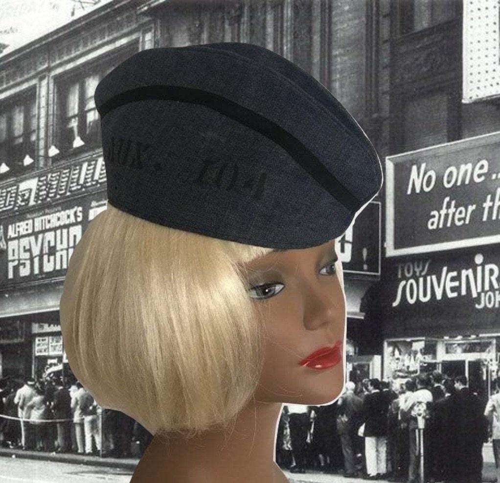 Vintage Garrison Cap Heather Grey Wool 