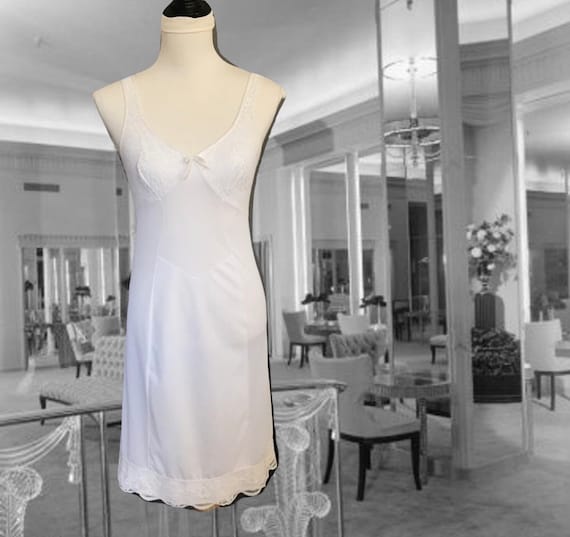 white underwear slip dress