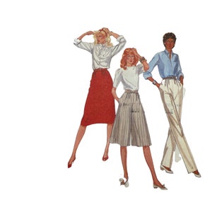 1980s Skirt Pant Culottes Sewing Pattern: McCall&#39;s 7856, Miss Size 16