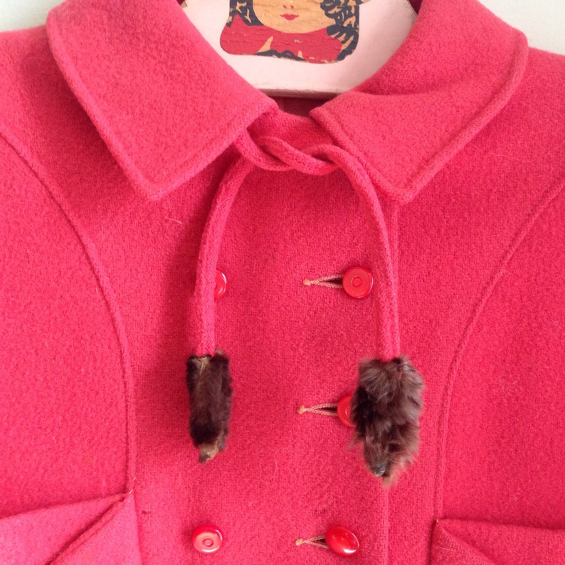 Vintage Child's Swing Coat 1950's Winter Coat Coral Etsy