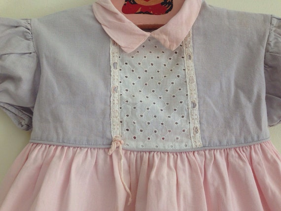 Vintage 40's Toddler Dress Patricia Ann Pink and … - image 2