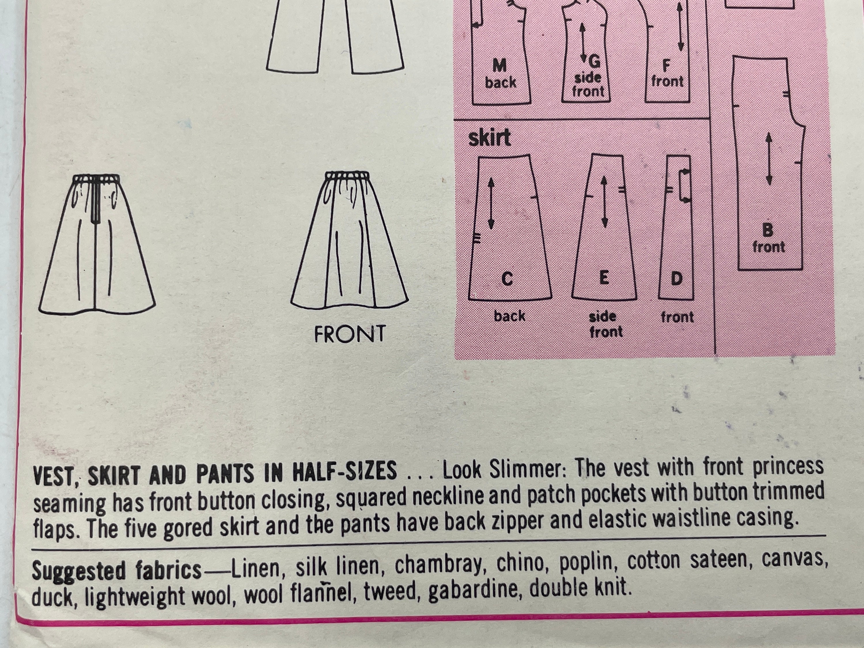 Vintage 1970s Simplicity Sewing Pattern Look Slimmer Pants - Etsy