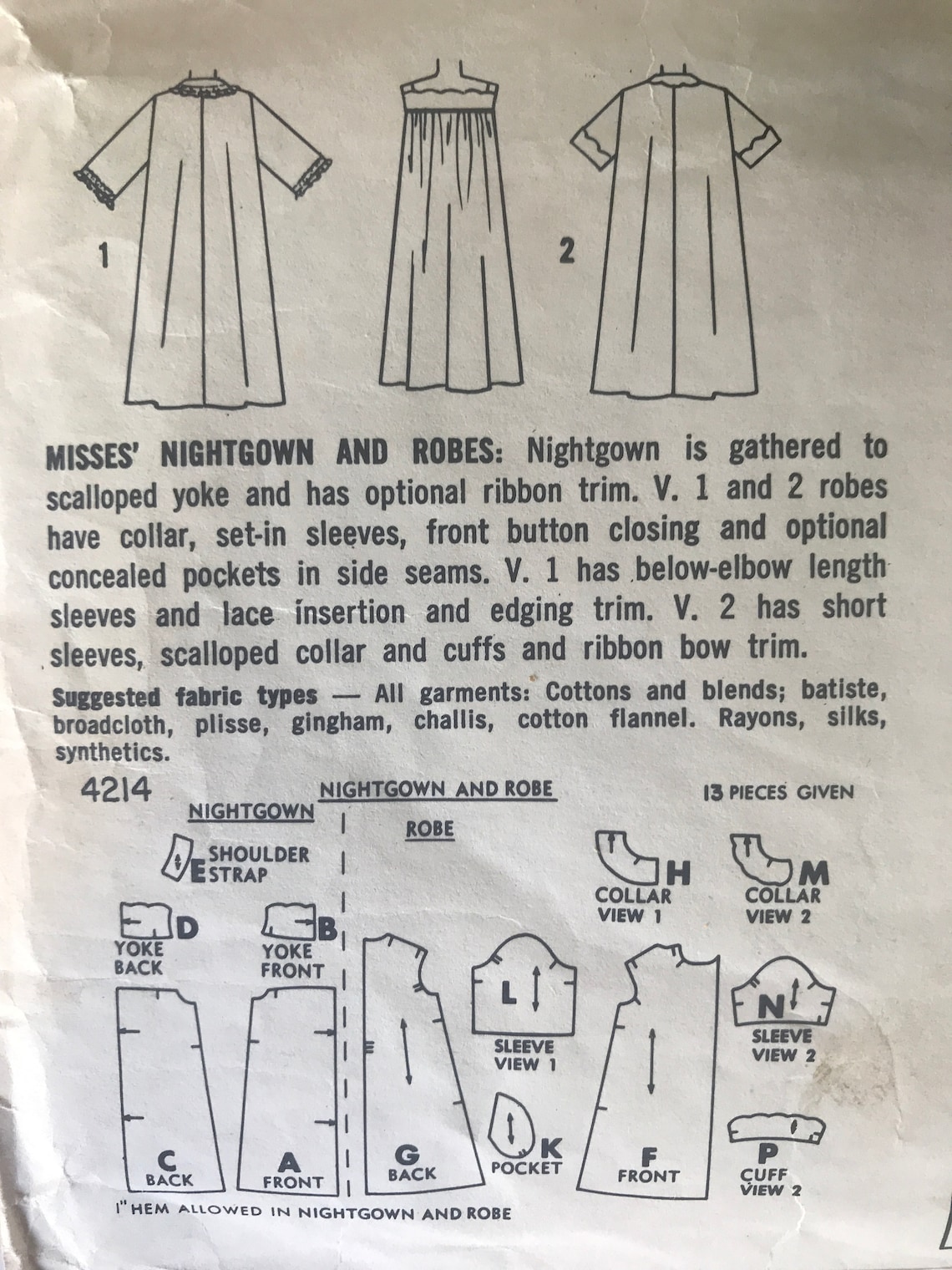 Vintage 1950s Robe Pattern Simplicity Sewing Pattern Size 10 | Etsy