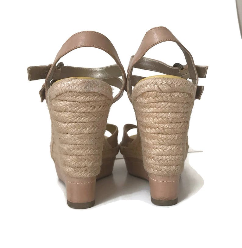 Vintage Guess Shoes Womens Platform Sandals Raffia Wedge - Etsy