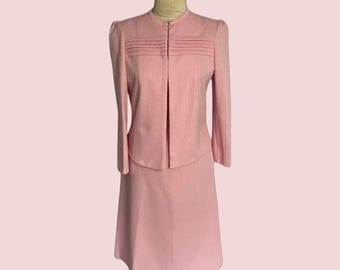 Vintage 70s Pink Skirt Suit: Pablo Connection Petite Set