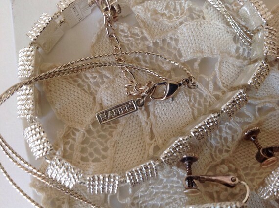 Vintage Jewelry Napier Necklace Set Silvertone Ch… - image 7