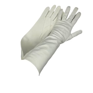 Gants blancs Crescendoe vintage des années 1960 : Gants de cérémonie en cuir, taille 6 1/2