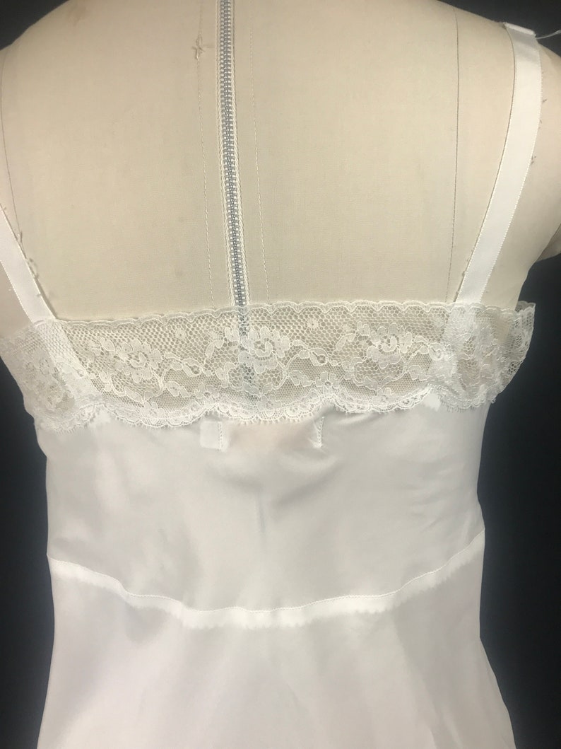 Vintage Lingerie White Full Slip, Barbizon Acclaim, Slip Dress, Nylon and Lace, Size Miss 16, Goddess Wear, Nightie Slip, Bust 34 image 9