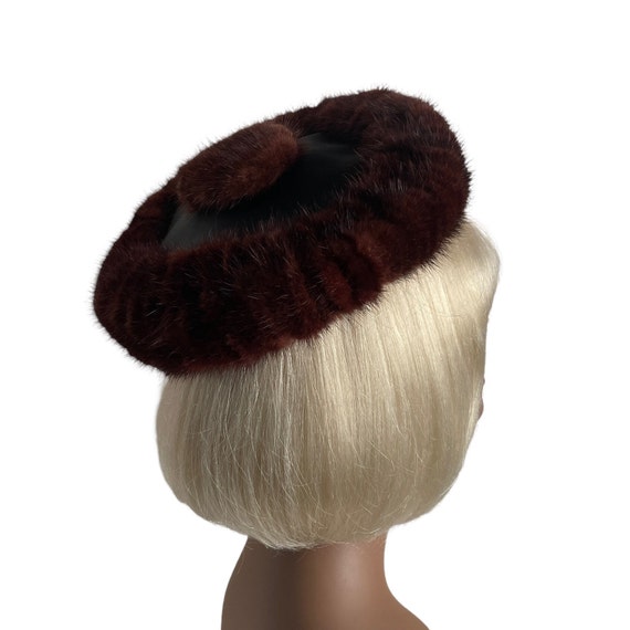 1960s Vintage Mink Pillbox Hat, Kiki by New Wadle… - image 6