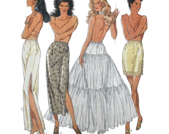 Vintage 1990s Era Lingerie Sewing Pattern, Style Patterns 2253, Size Small-Large, Half Slips and Underskirt, 1992, Full Length Slip