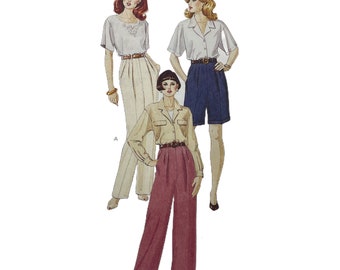 FACTORY FOLDS Vintage 1990s McCall's Pants Pattern, Wide Leg High Waist, 6985 Perfect Fit Trousers, Size 16 Waist 30, Un-cut, Palmer Pletsch