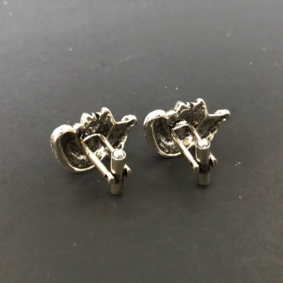 Vintage Figural Cuff Links, Silvertone Metal, Man… - image 4