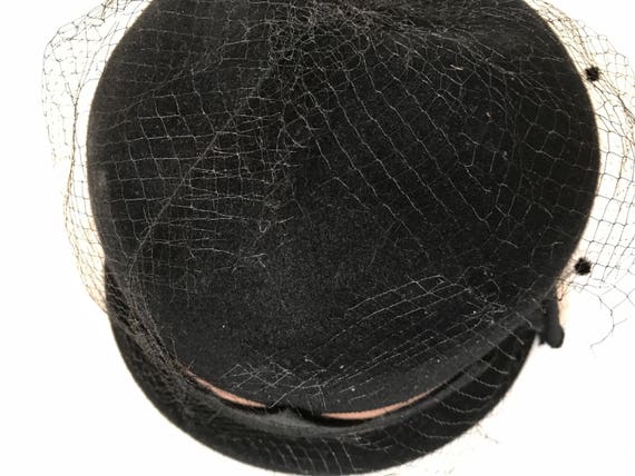 Vintage Black Felt Hat Cloche Hat Glenover Henry … - image 9