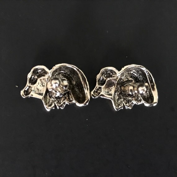 Vintage Figural Cuff Links, Silvertone Metal, Man… - image 3