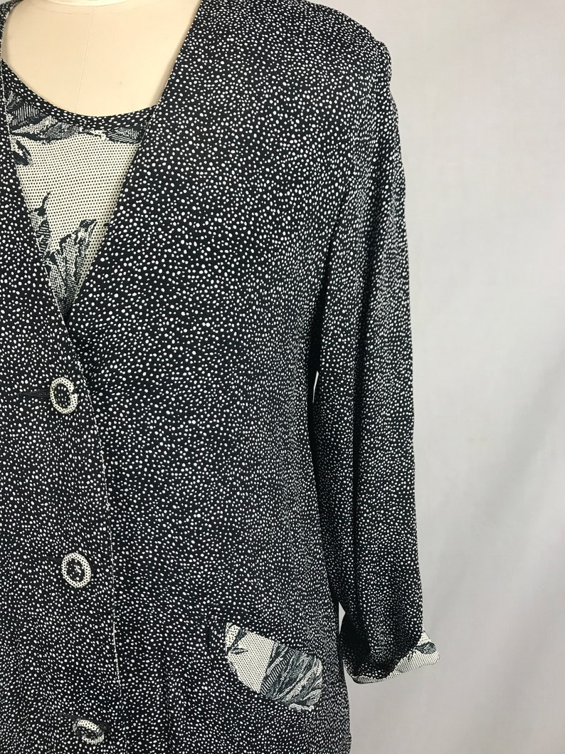 1980's Carol Little Two Piece Dress and Jacket Black and | Etsy