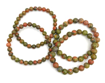 Unakite Stretch Bead Bracelet