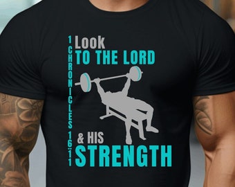 Look to the Lord Shirt Gym T-Shirt for Workout Bodybuilding CrossFit Power Lifting Shirt Workout Apparel Tshirt Gift for Men Women