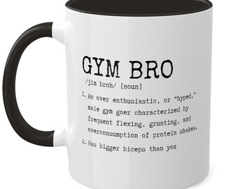Gym Bro Definition Mug Gift for Bodybuilding Weightlifting Fitness Coffee Mug for Men Women Funny Exercise Gym Coffee Mug Lifting Goft Mug