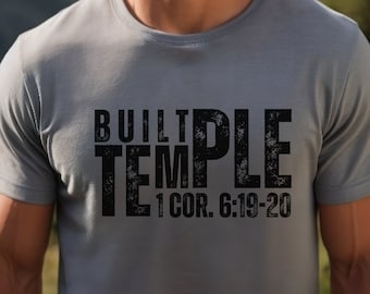 Built Temple Shirt Christian Workout Shirt Bodybuilding Shirt Religious Fitness Apparel Motivational Shirt Workout Clothing Religious Gift