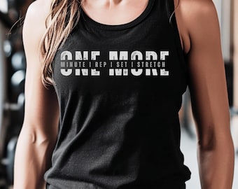 One More Womens Racerback Tank Top Motivational Workout Shirt Womens Fitness Apparel Womens Gift Crossfit Fitness Shirt Yoga Tank Top