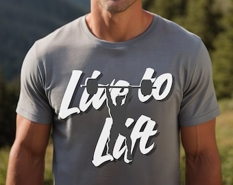 Live to Lift Gym Shirt Weightlifting Powerlifting Exercise T-Shirt for Crossfit Gym TShirt Gift for Personal Trainer or Gym Owner