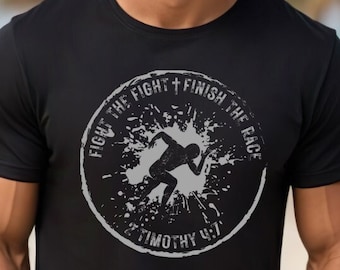 Finish the Race Gym Running T-Shirt Unisex Christian Workout Shirt Clothing Religious Tshirt Gift for Men Women Exercise Shirt