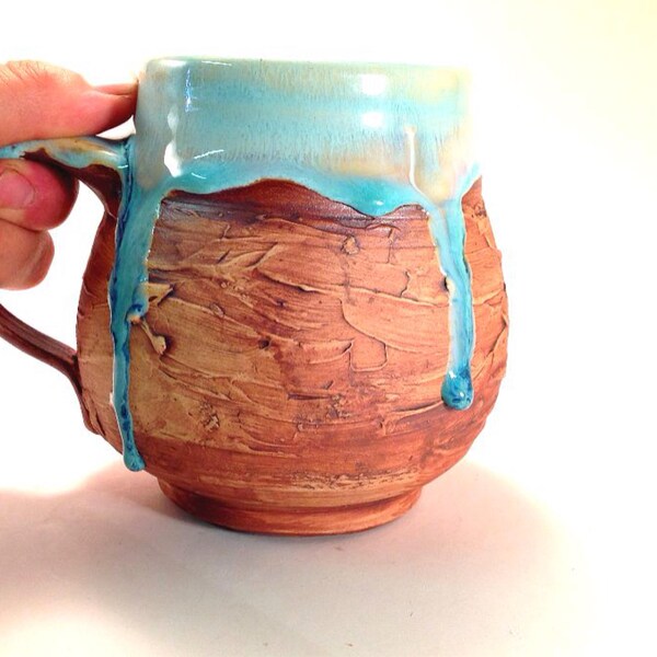 Keramische koffiekopje, keramische Tea Cup, aardewerk mok, grote handgemaakte mok, handgemaakt aardewerk, steengoed, keramische mok, aardewerk Thee beker