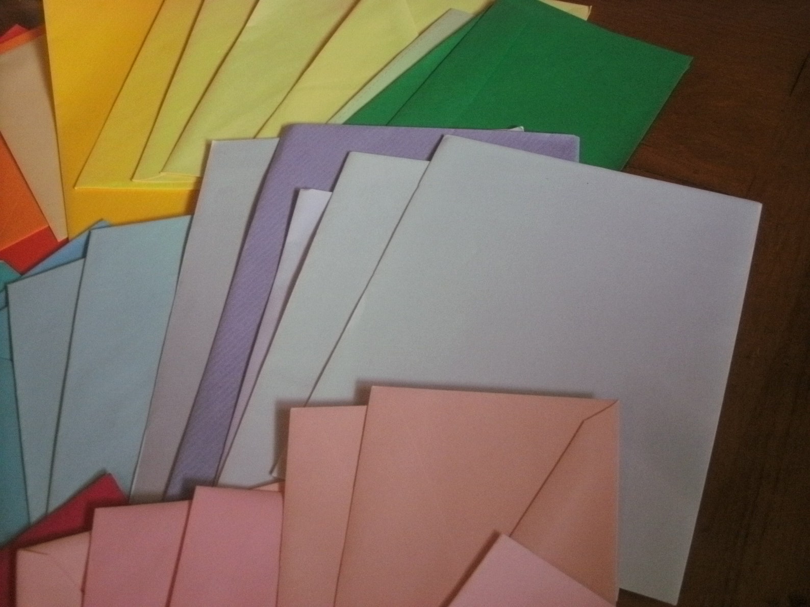 36 Assorted Solid Color Envelopes All Colors of Rainbow Etsy
