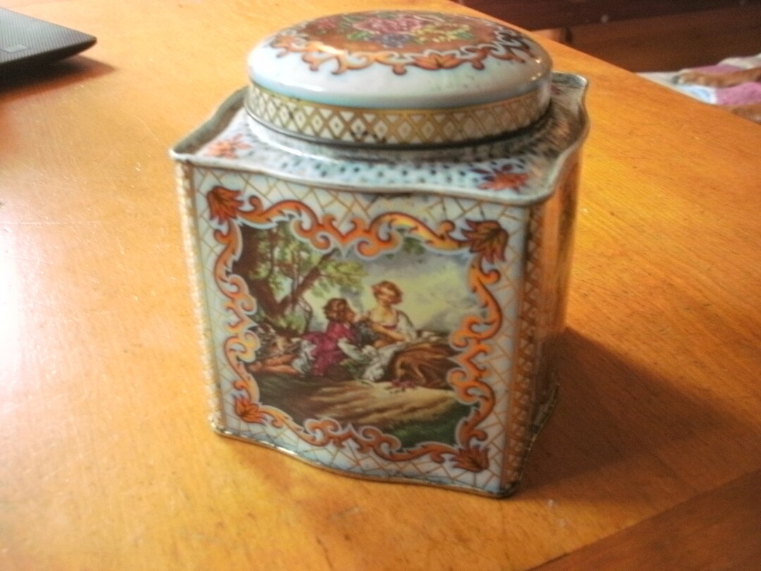 Vintage Daher Long Island Made in England Tin Litho Lidded Tea Etsy