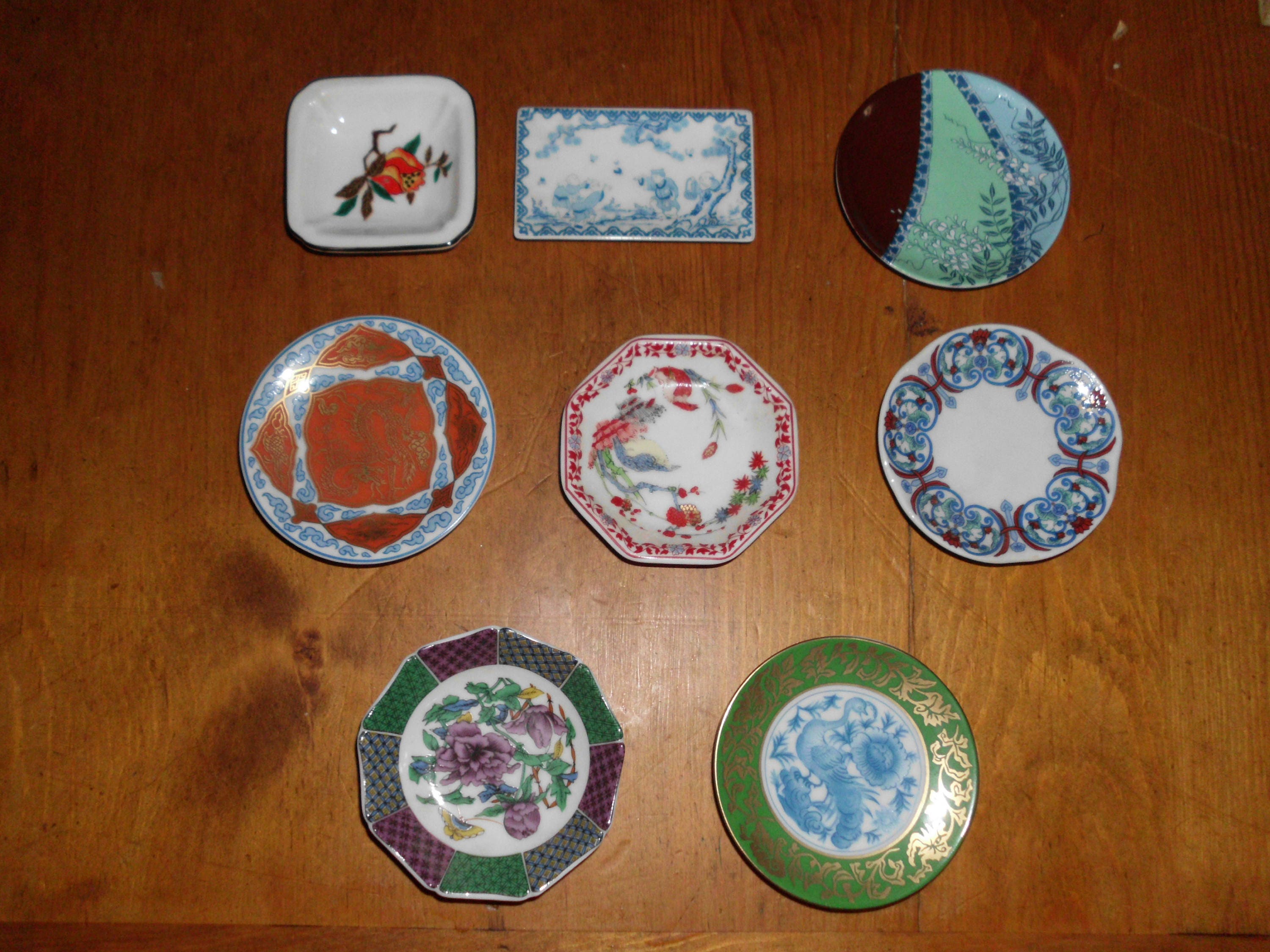 8 Miniature Porcelain Decorative Plates Made in Japan Etsy