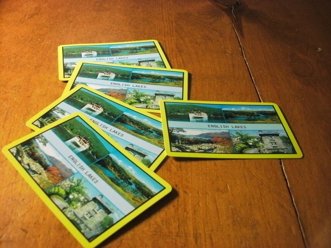 Five Vintage Souvenir Playing Cards English Lakes England Lake Etsy