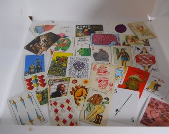 26 Vintage Playing Cards Collector Novelty Kids Games MORE Junk Journals Smash Books Collage Mixed Media Altered Art ATCs