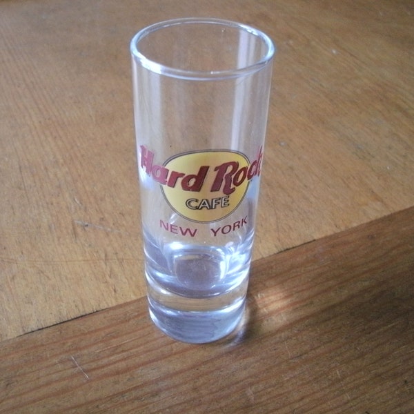 Vintage Souvenir Shot Glass Shotglass Tall Style Hard Rock Cafe New York City NYC