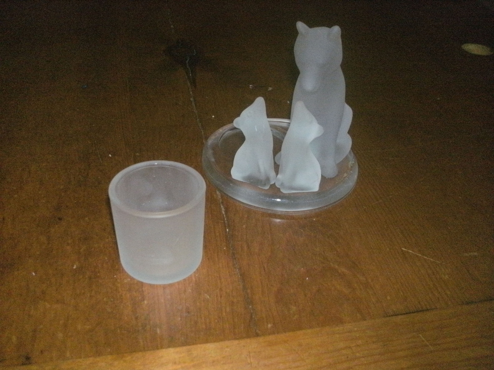 Retired PartyLite Votive Candle Holder Frosted Glass Wolf Etsy