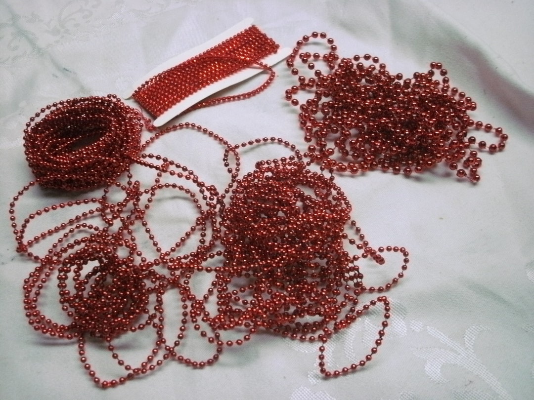 15 Yards Assorted Red Bead Trim Most 2 Mm Metallic Plastic Etsy