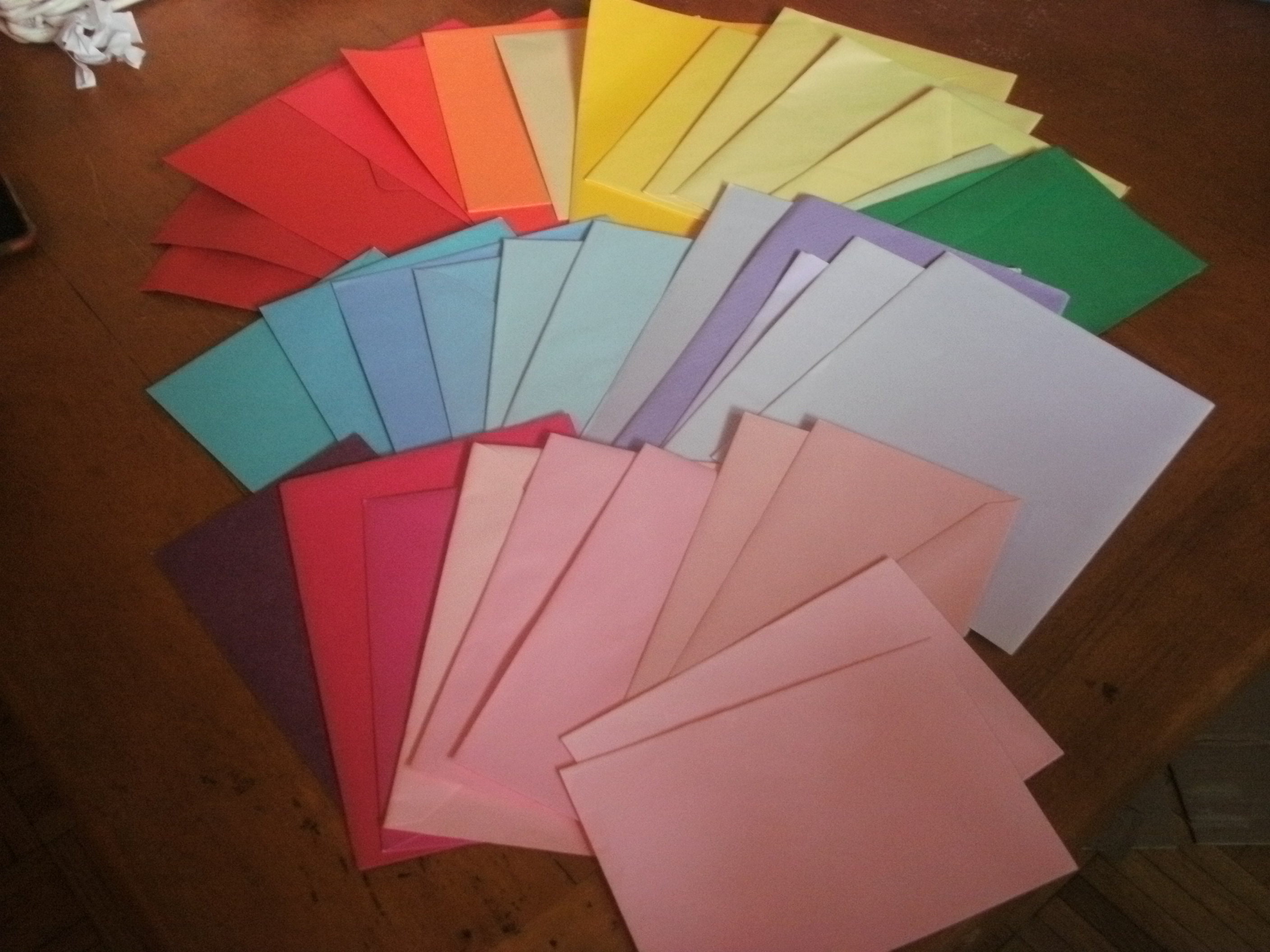36 Assorted Solid Color Envelopes All Colors of Rainbow Etsy
