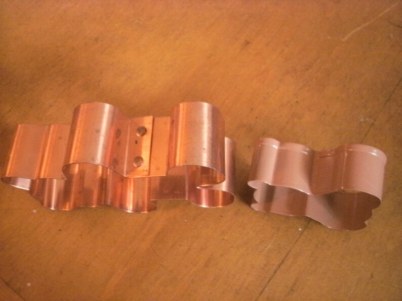 Copper and Metal Teddy Bear Cookie Cutters 4.5 and 2.75