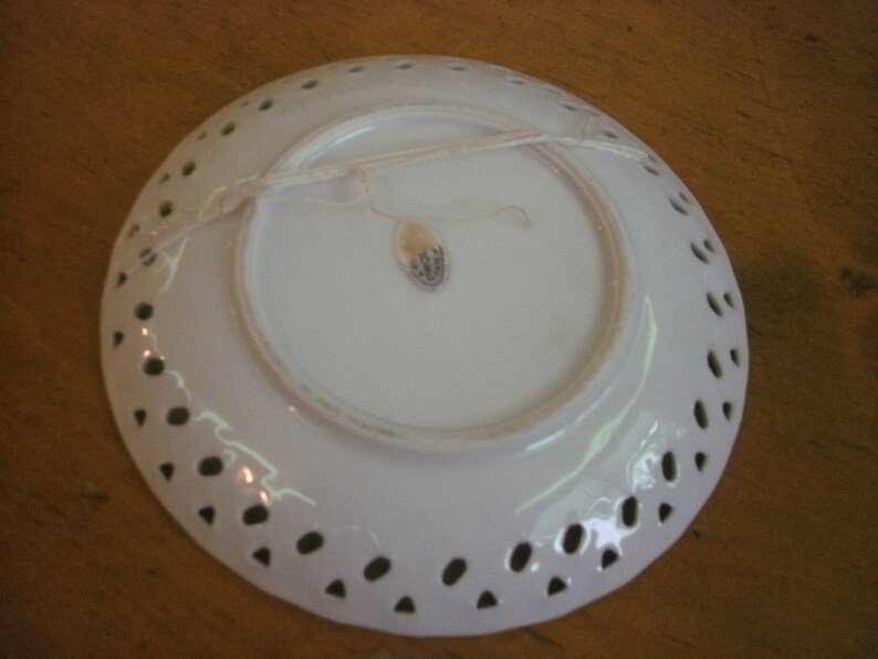 Vintage Ceramic Trinket Dish PiercedGrand Coulee Dam Washington State 6 Diameter