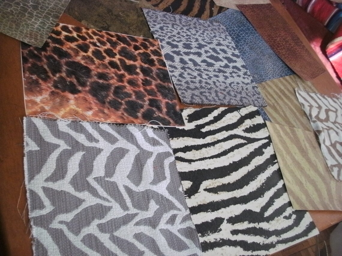 14 Pieces Animal Print Upholstery Fabric Swatches and Vinyl Etsy