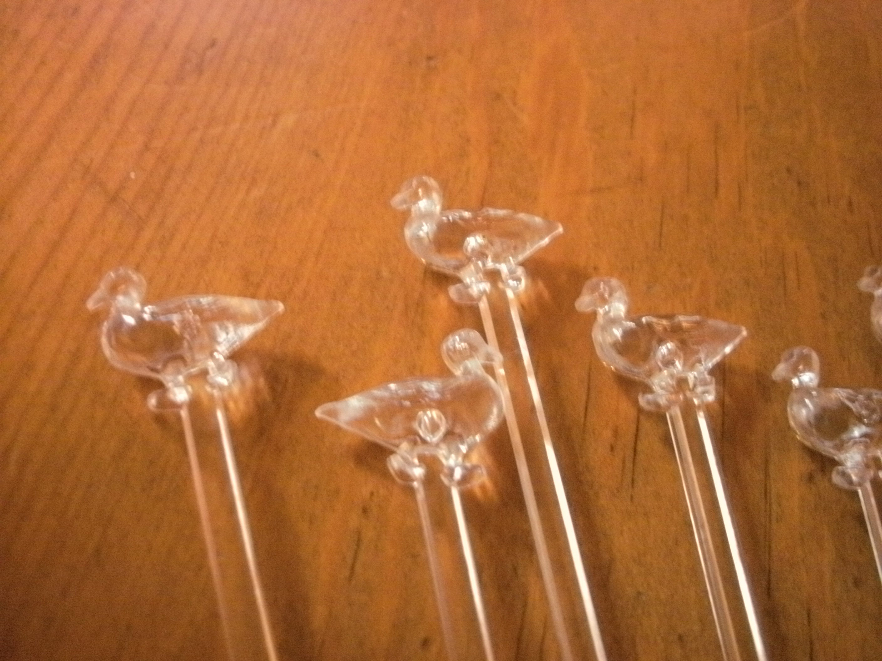 Seven Vintage Clear Plastic Swizzle Sticks With Ducks 6 Etsy