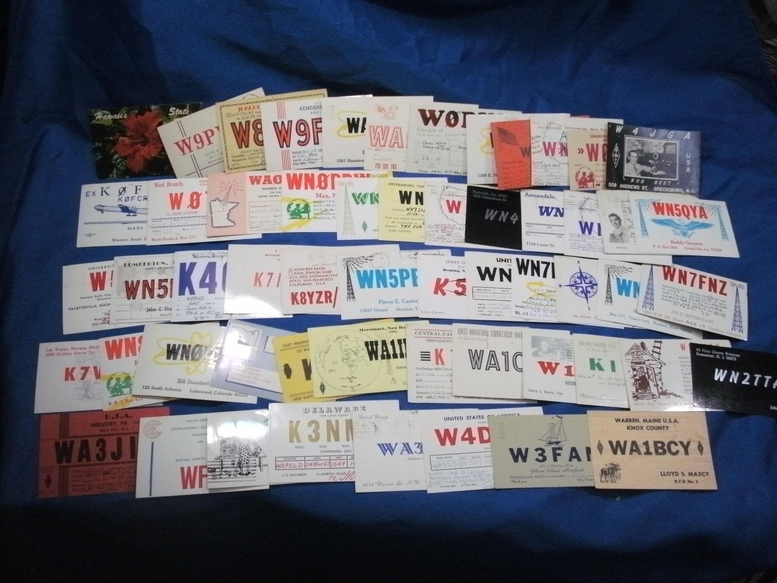 56 Vintage 1960s y 70s QSL HAM Radio Operator Cards Call Signs Etsy