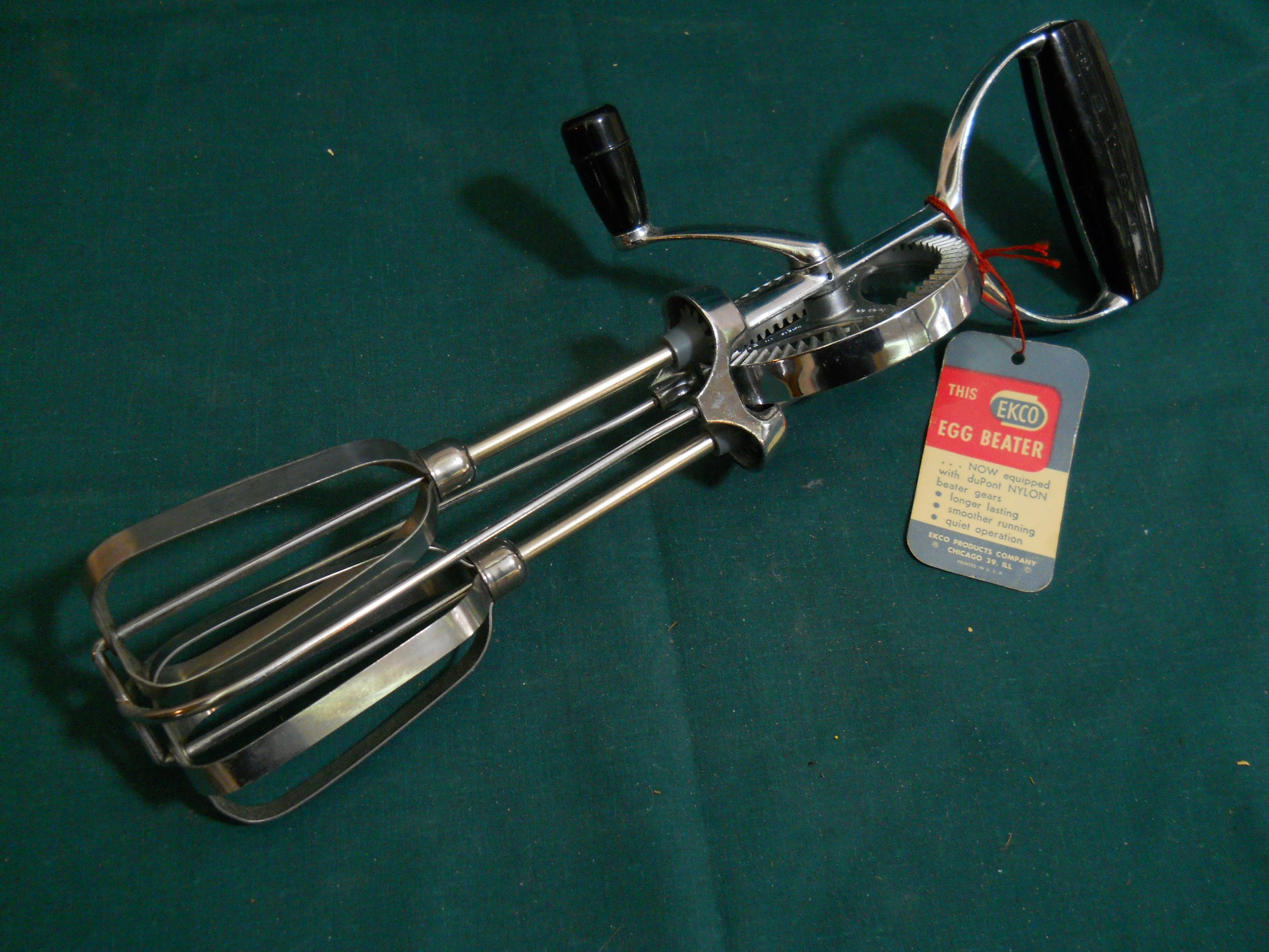 Ecko Best - Vintage Stainless Steel Manual Hand Mixer - Egg Beater - Black  USA