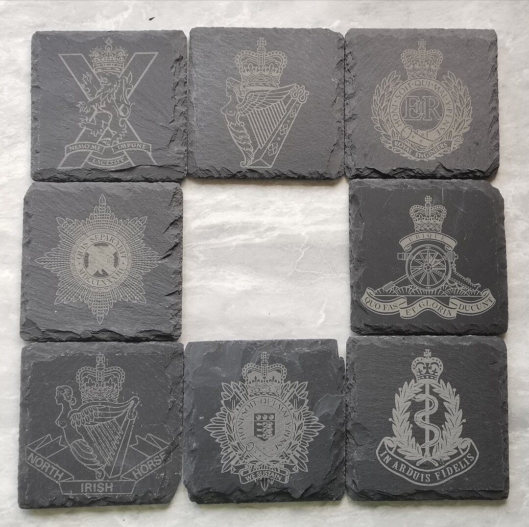 Laser Engraved British Army Regimental Slate Coasters - Etsy UK