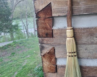 Oak burl hearth broom