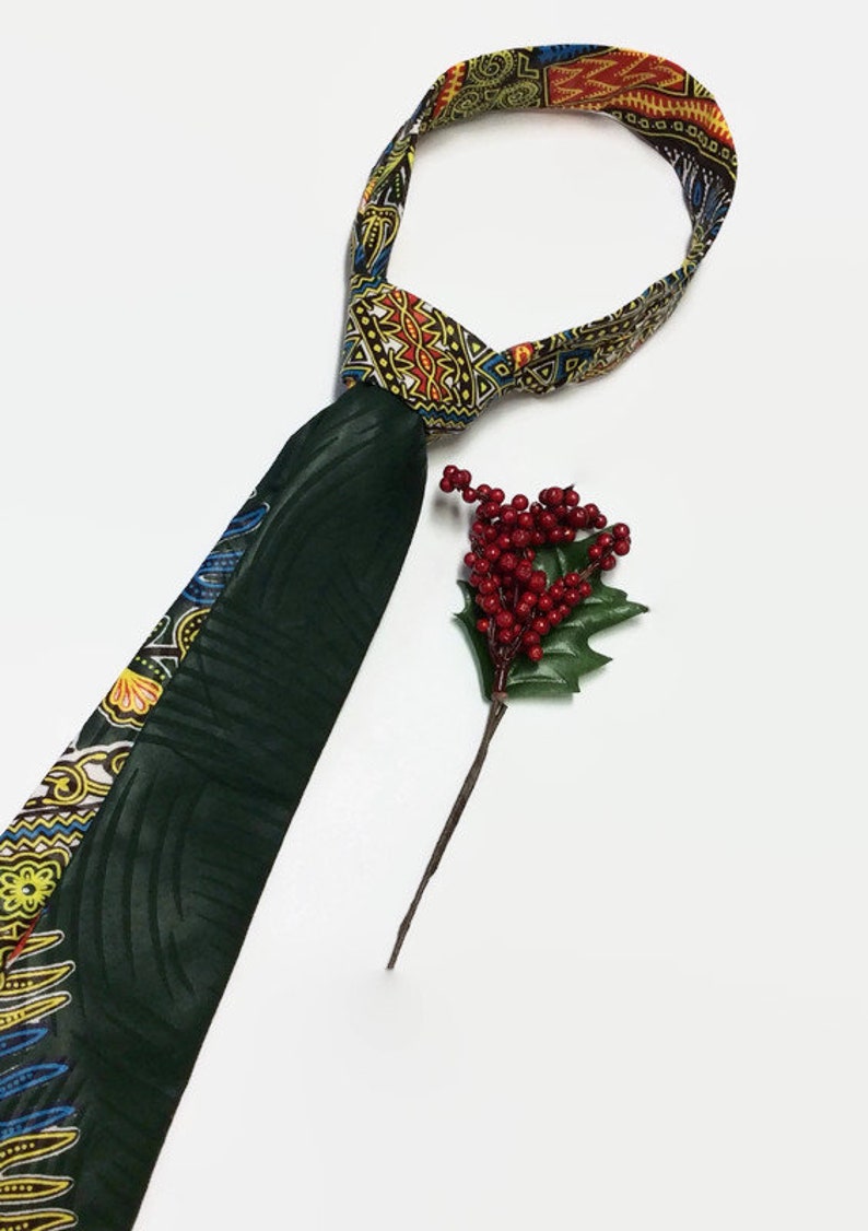 Graduation Tie Green Dashiki African Tie Dashiki Floral Tie Mens Necktie And Pocket Square