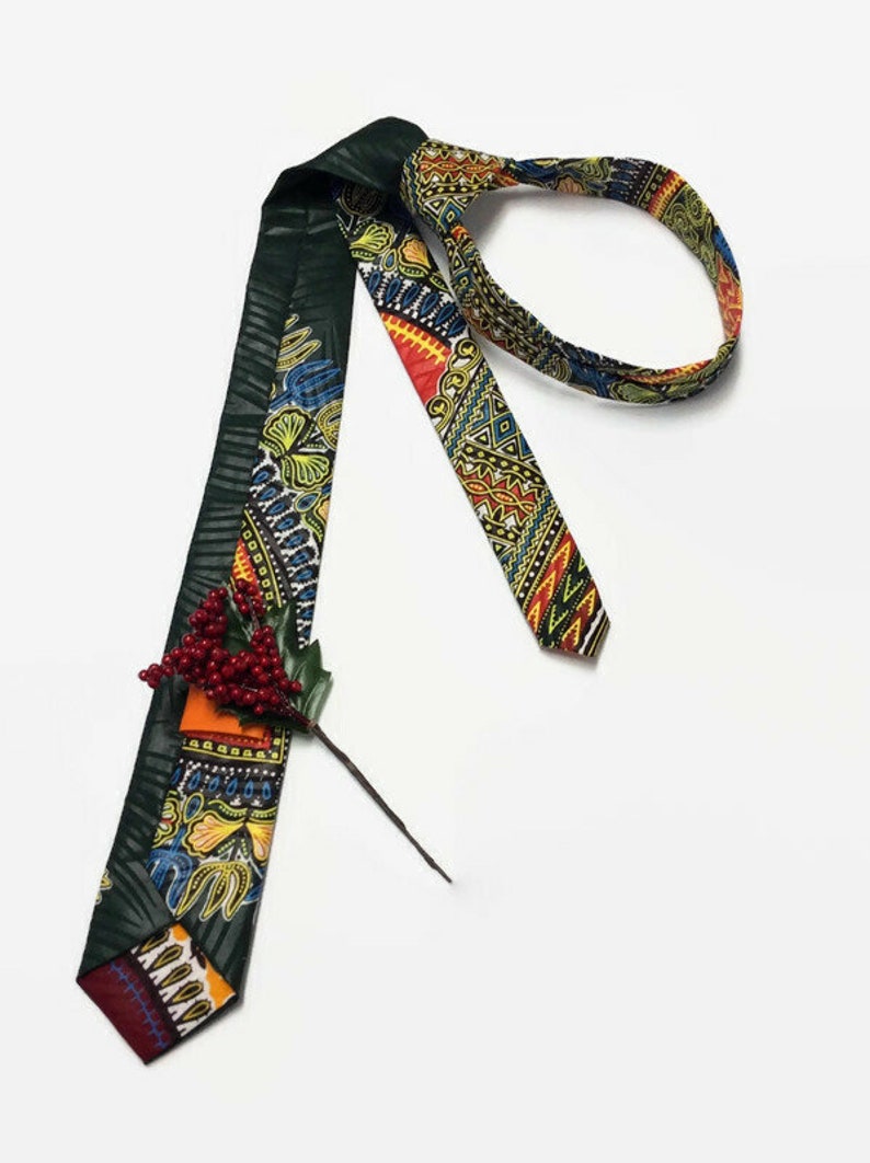 Graduation Tie Green Dashiki African Tie Dashiki Floral Tie Mens Necktie And Pocket Square