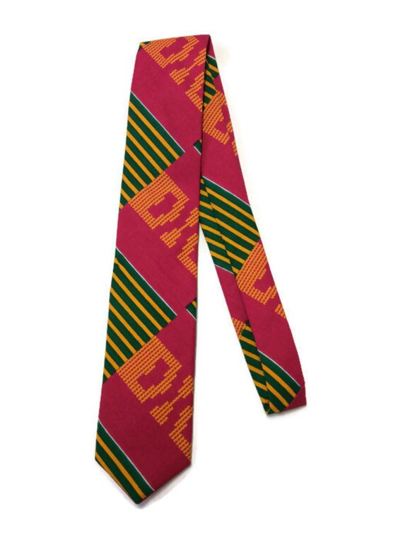 Kente African Print necktie 56 long Ashanti Necktie Men Fashion