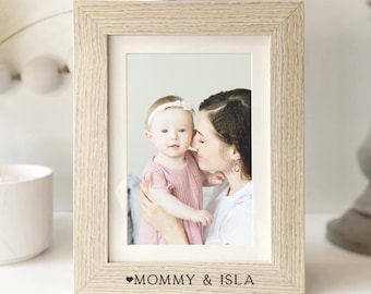 Mommy & Me Personalized Picture Frame | Mom Momma Mama Birthday Gift | Mother&#39;s Day Gift | Personalized Photo Gift for Mom | Laser Engraved